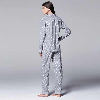 Women's Simply Vera Vera Wang Pajamas: Wintery Nights Microfleece Pajama Set