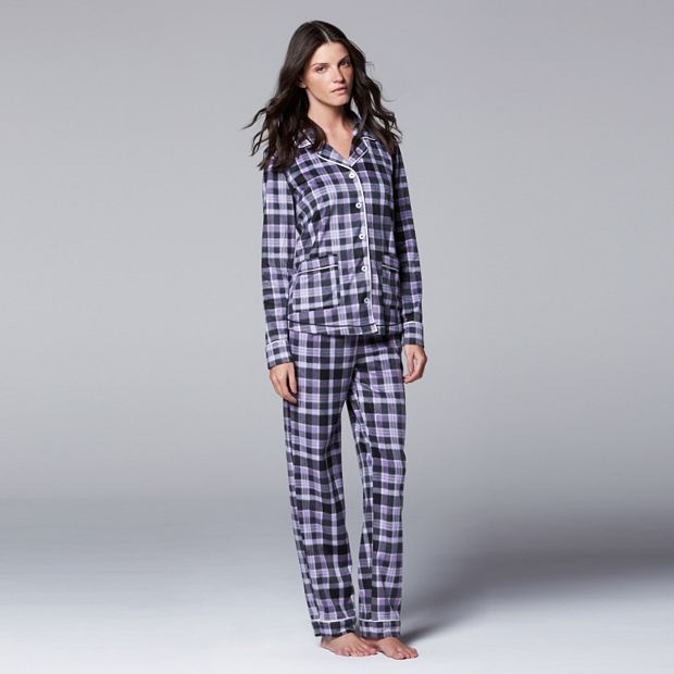 Women's Simply Vera Vera Wang Pajamas: Wintery Nights Microfleece