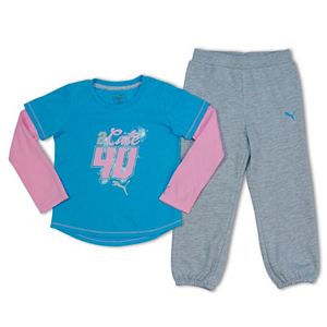 Toddler Girl PUMA Shimmer Graphic Tee & Pants Set