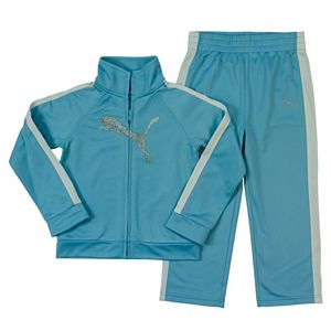 Toddler Girl PUMA Shimmer Logo Tricot Jacket & Pants Set