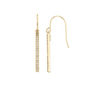 1/4 Carat T.W. Diamond 10k Gold Stick Drop Earrings