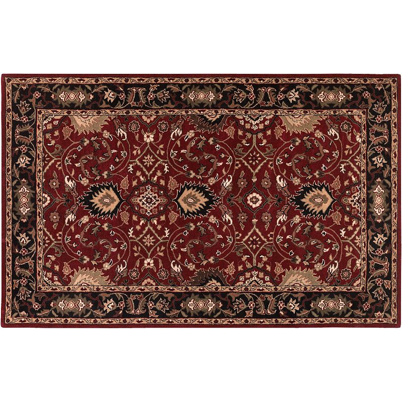 Artisan Weaver Ranchester Framed Wool Rug, Red, 8X11 Ft