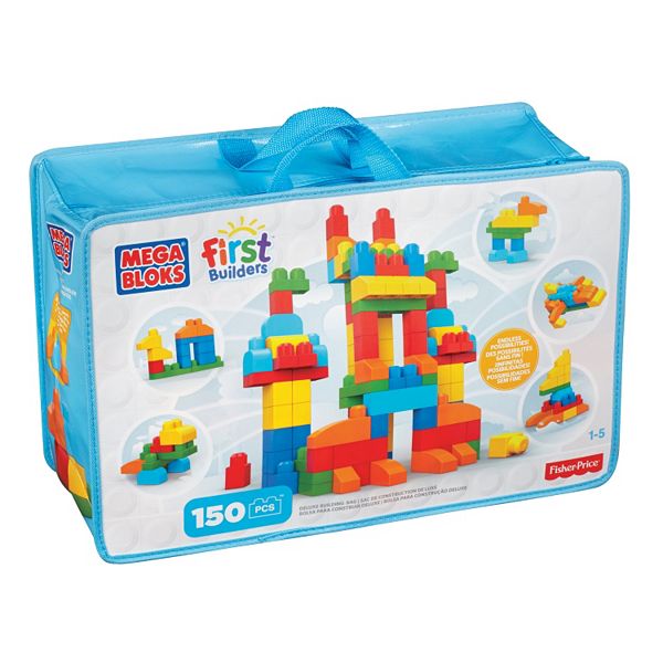 Play Set... Mega Bloks CNM43 - First Builders: 150 Piece Deluxe Building Bag 