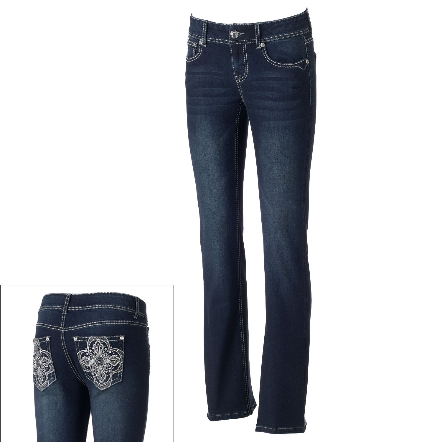 apt 9 embellished bootcut jeans