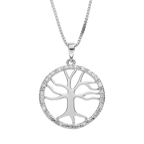Diamond Classics Sterling Silver 1/10 Carat T.W. Diamond Tree of Life