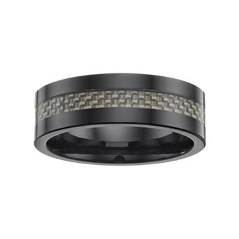 Gold LLC Black Ceramic & Carbon Fiber Band - Men