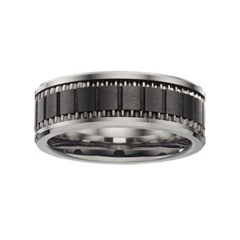 Gold LLC Stainless Steel & Black Ceramic Brick Band - Men