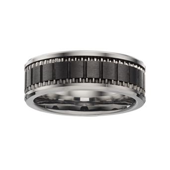 Gold LLC Stainless Steel & Black Ceramic Brick Band - Men