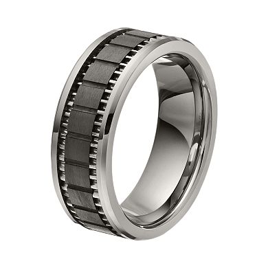 Gold LLC Stainless Steel & Black Ceramic Brick Band - Men