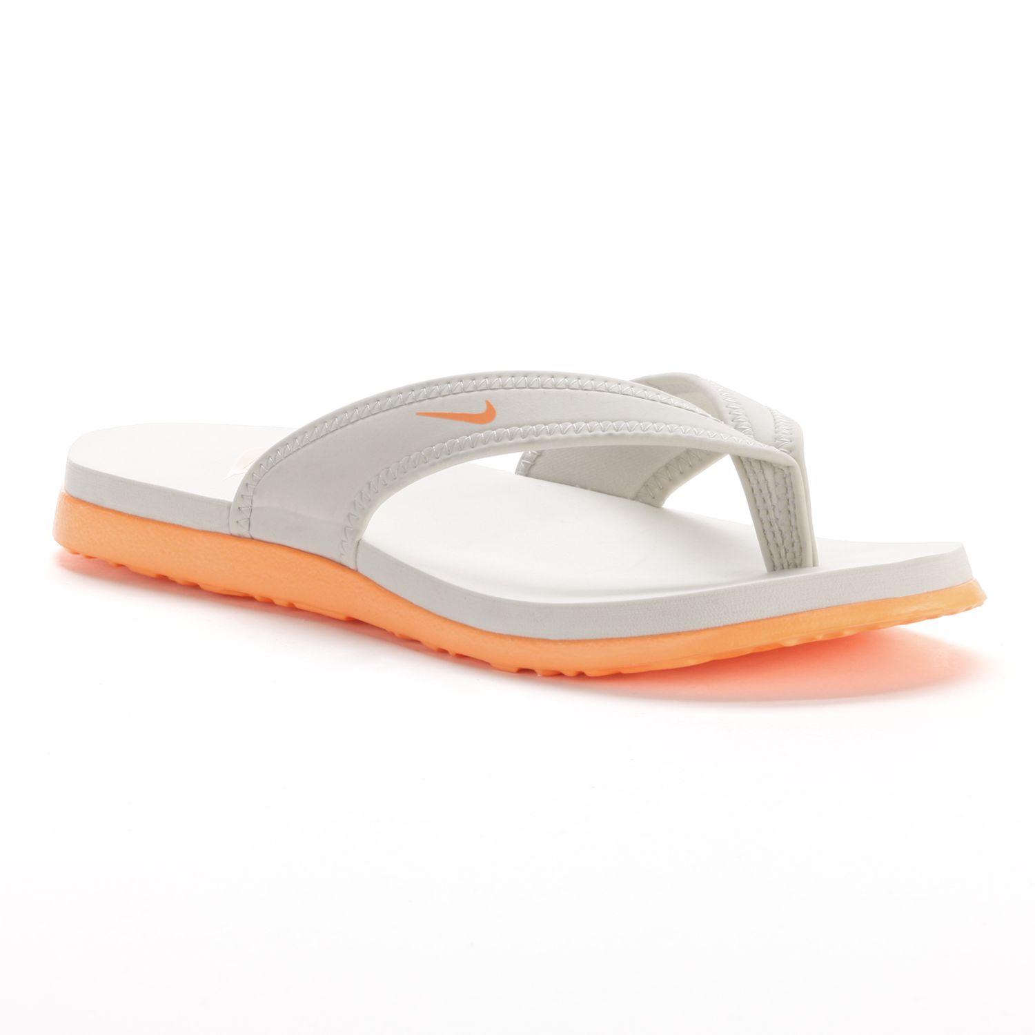 orange nike flip flops