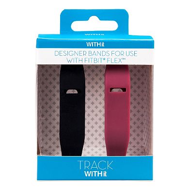 Fitbit Flex Marsala & Black Accessory Wristband Set by WITHit
