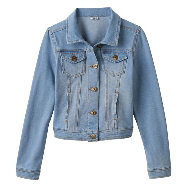 Girls 7 16 Plus Size Mudd Knit Denim Jacket