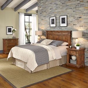 Home Styles Americana Vintage 4-piece Headboard, Night Stand & Chest Set