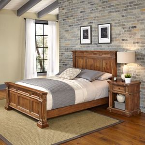 Home Styles Americana Vintage 2-piece Bed & Night Stand Set