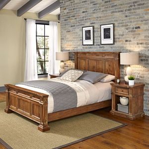 Home Styles Americana Vintage 3-piece Bed & Night Stand Set