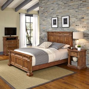 Home Styles Americana Vintage 3-piece Bed, Night Stand & Media Chest Set
