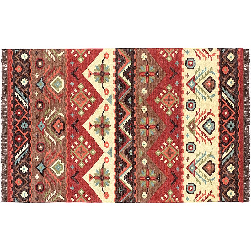 Artisan Weaver Viborg Reversible Wool Rug, Red, 5X8 Ft