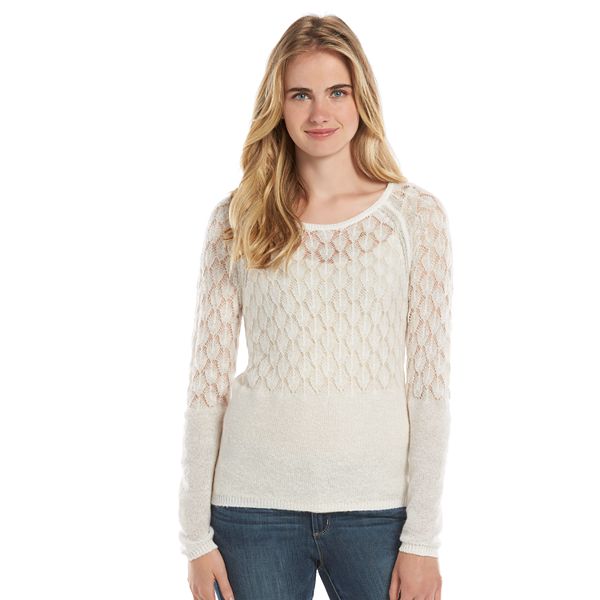 Women's LC Lauren Conrad Pointelle Scoopneck Sweater