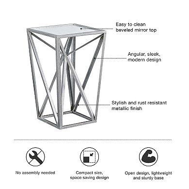 Madison Park Maxx Metallic Angular Mirror End Table