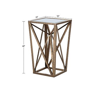 Madison Park Maxx Metallic Angular Mirror End Table