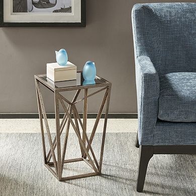 Madison Park Maxx Metallic Angular Mirror End Table