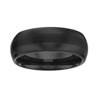 Gold LLC Black Ceramic Textured Band - Men