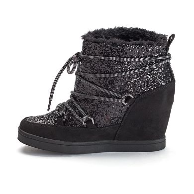 Juicy Couture Women's Lace-Up Wedge Sport Ankle Boots
