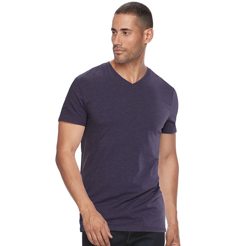 Mens Apt. 9 Solid V-neck Tee, Size: Small, Drk Purple