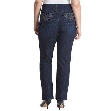 Plus Size Gloria Vanderbilt Amanda Embroidered Tapered Jeans