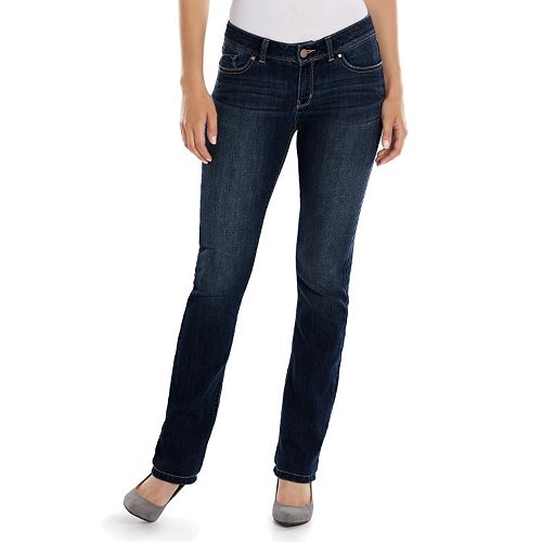 Lauren Conrad Slim Bootcut Lt Blue Denim Jeans Mid Rise Slim through Hip Thigh