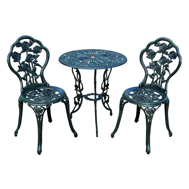 Rose Outdoor Bistro Table 3-piece Set, Green
