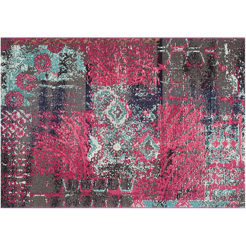 Safavieh Monaco Distressed Patchwork Rug, Pink, 8X11 Ft