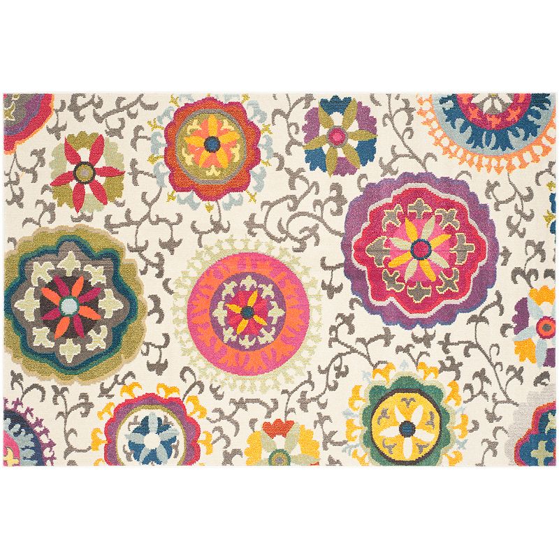 Safavieh Monaco Floral Rug, White, 5X7.5 Ft