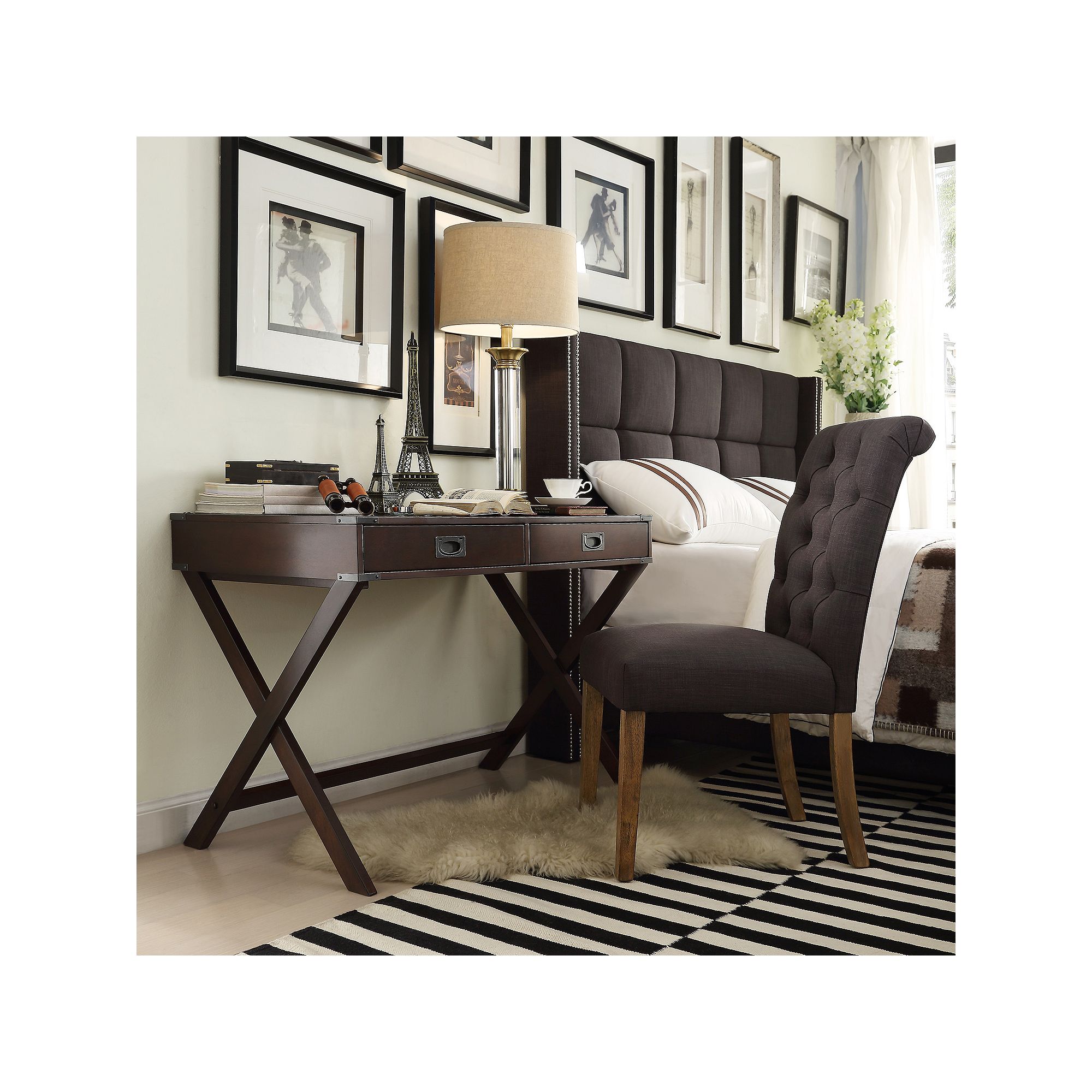 HomeVance Morgan Campaign Writing Desk, Brown