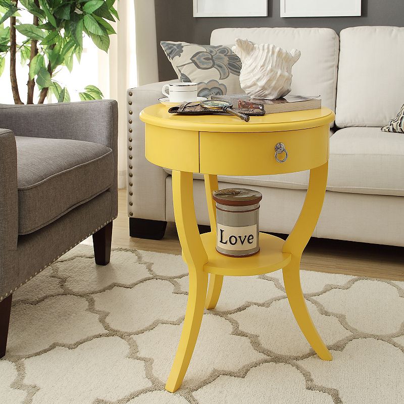 HomeVance Northbrook Round End Table, Yellow