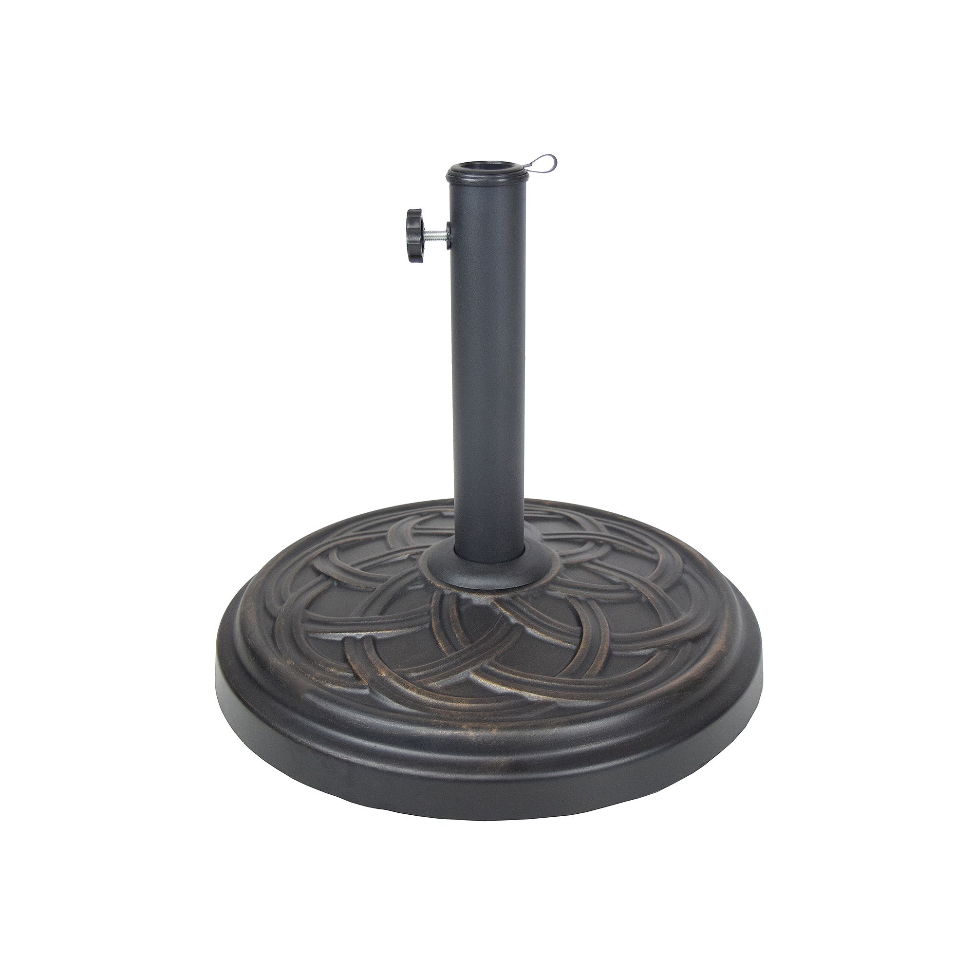 Concrete Geometric Base Umbrella Stand, Antique Black