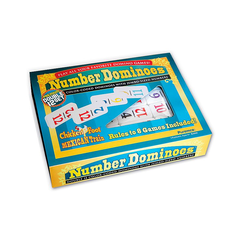 Number Dominoes Double 12 Set by Puremco, Multicolor