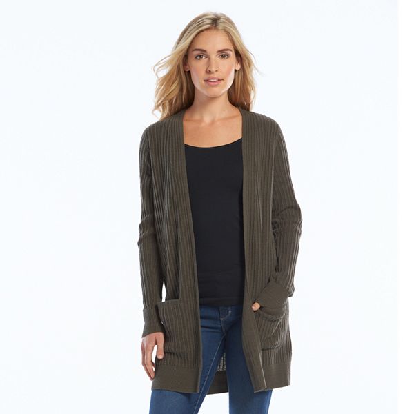 Women's Sonoma Goods For Life® Open-Front Ribbed Cardigan