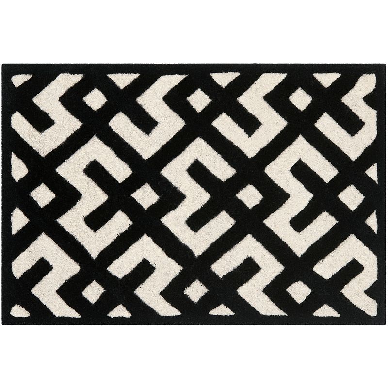 Safavieh Chatham Lines Wool Rug, White, 8X10 Ft