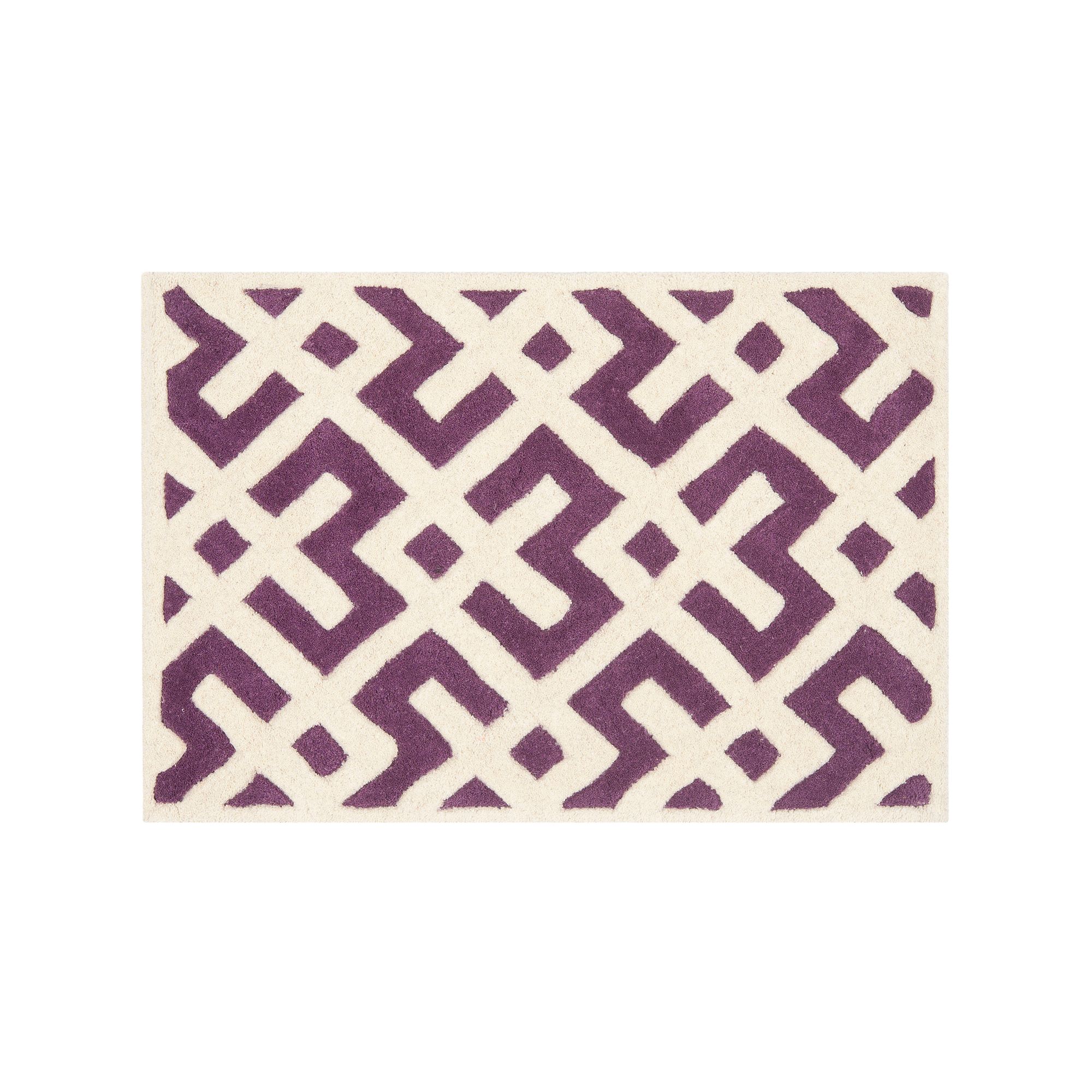 Safavieh Chatham Lines Wool Rug, Purple Ivory