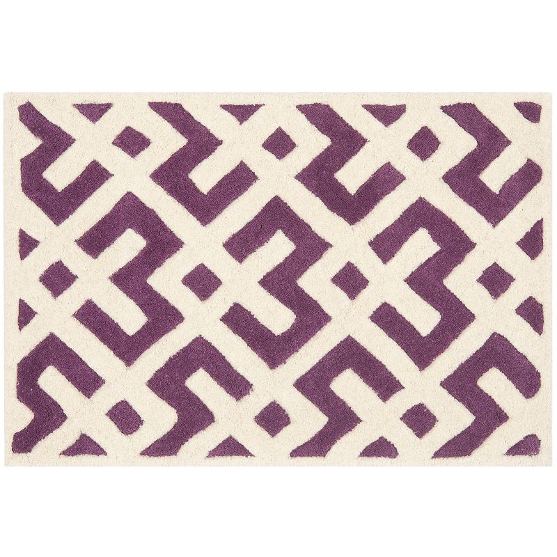 Safavieh Chatham Lines Wool Rug, Purple, 4X6 Ft