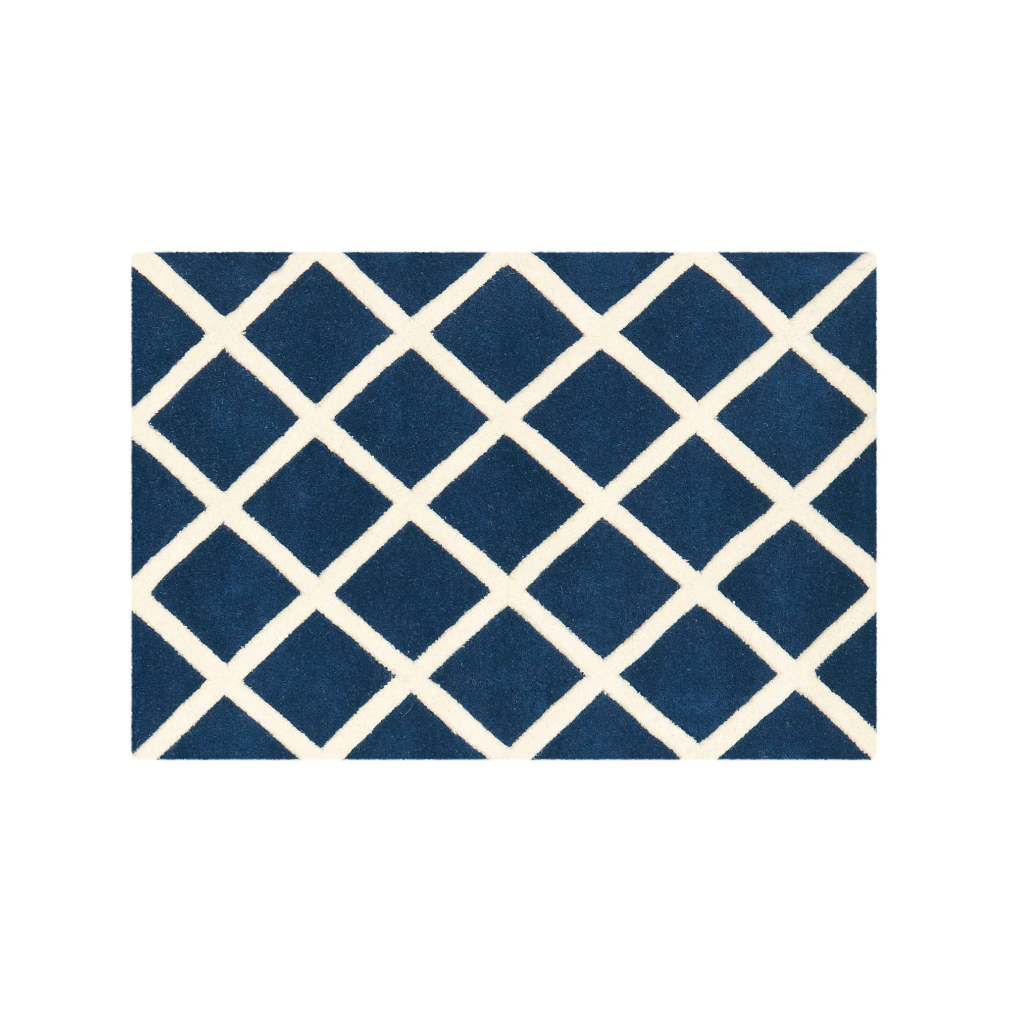 Safavieh Chatham Diamonds Wool Rug, Dark Blue Ivory