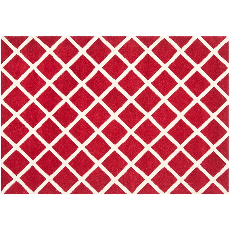 Safavieh Chatham Diamonds Wool Rug, Red, 4X6 Ft