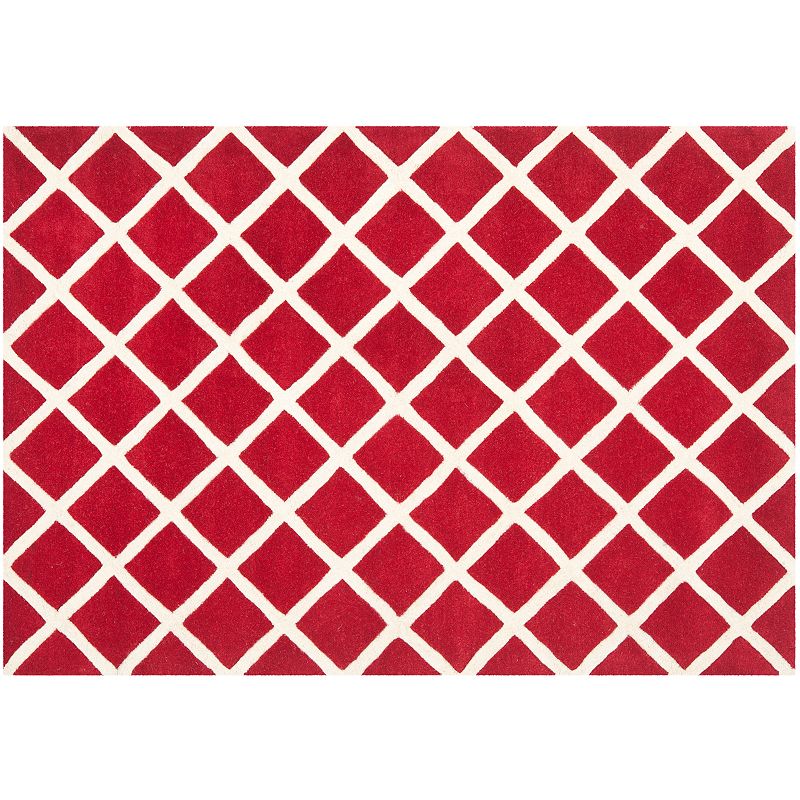 Safavieh Chatham Diamonds Wool Rug, Red, 4X6 Ft