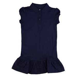 Girls 4-6x Chaps School Uniform Ruffled Polo Shirt Dress