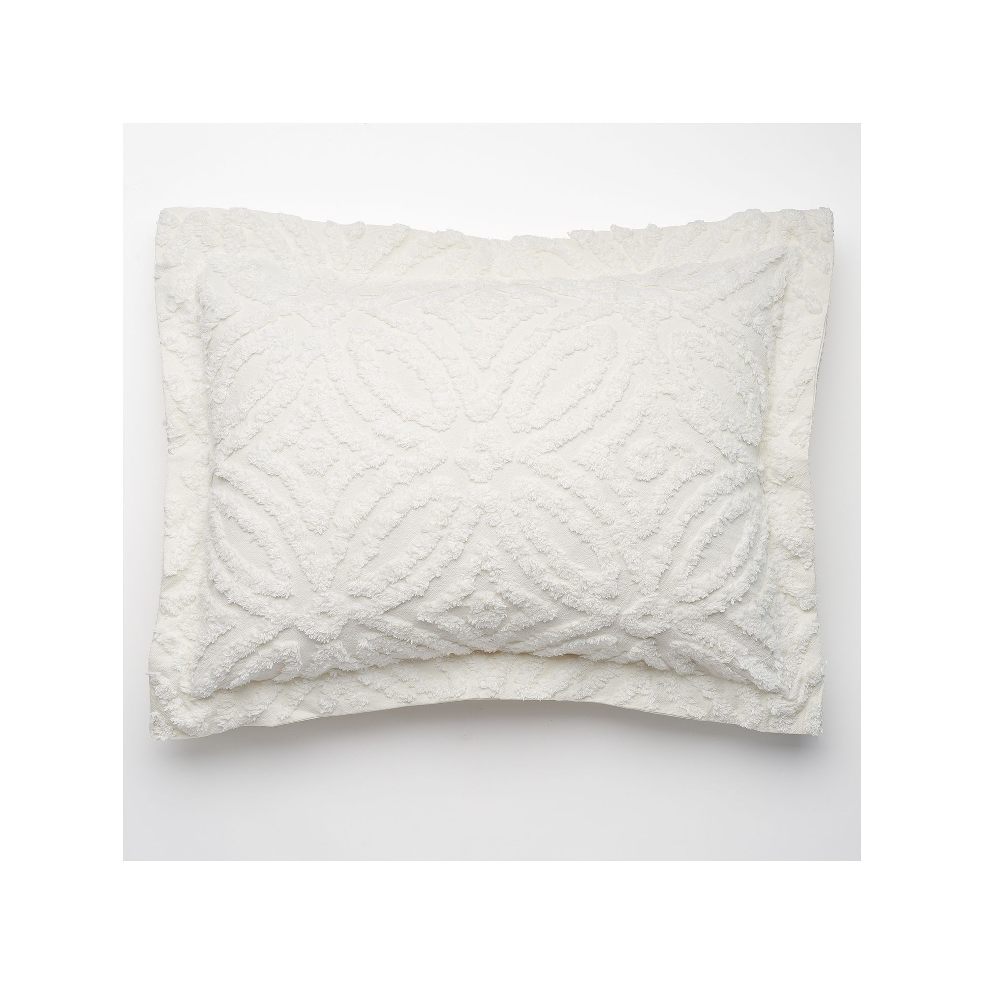 Wedding Ring Chenille Sham - Standard, Ivory