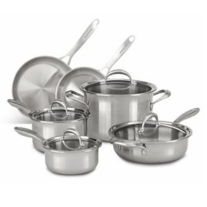 KitchenAid KC2TS10ST 10-pc. Tri-Ply Stainless Steel Cookware Set