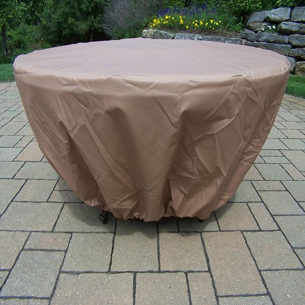 Round Polyester Fabric Cover for Dining or Fire Pit Table - Oakland Living