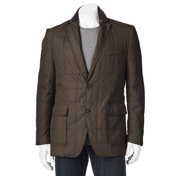 Chaps mens Quilted black navy Blazer Sport coat Jacket 38 42 44 46 48 NEW $195 