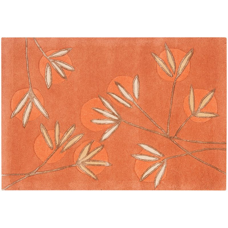 Safavieh Soho Branch Rust Orange Wool Rug, Red, 7.5X9.5 Ft